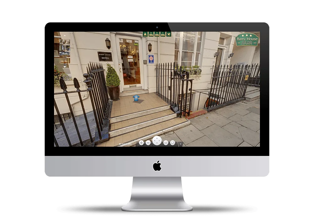 The Barry House virtual tour shown on a computer screen
