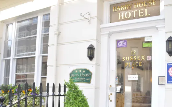 The front of Barry House on Sussex Place