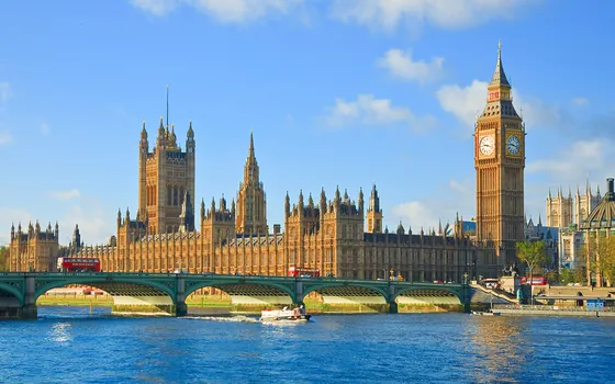 The Houses of Parliament and Big Ben by the Thames